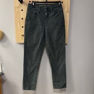 American Eagle Outfitters Women's Dark Green Corduroy Pants